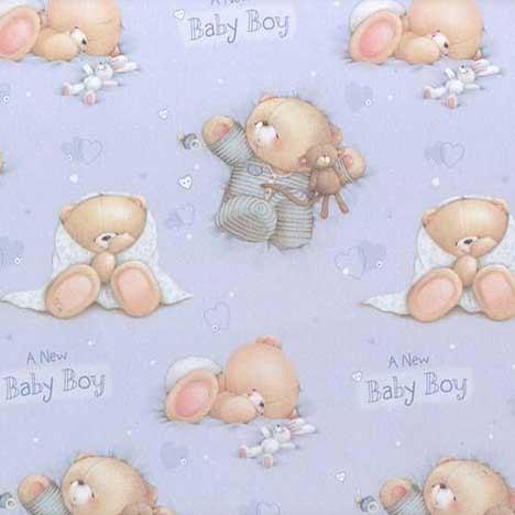 New Baby Boy Forever Friends Gift Wrap